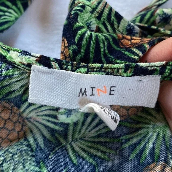 MINE Pineapple Green Tank Top Size S - Picture 6 of 7